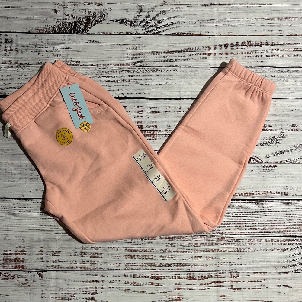NWT Cat & Jack Kids Light Pink/Orange Joggers-Size L (10/12)